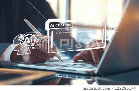 Human interact with AI artificial intelligence virtual assistant EIDE Human interact with AI artificial intelligence virtual assistant EIDE 122280174