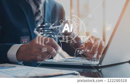 Human interact with AI artificial intelligence brain process generative AI EIDE Human interact with AI artificial intelligence brain process generative AI EIDE 122280328