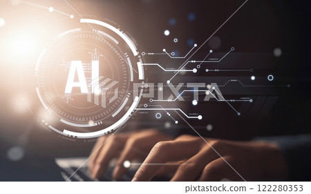 Human interact with AI artificial intelligence brain process generative AI EIDE Human interact with AI artificial intelligence brain process generative AI EIDE 122280353