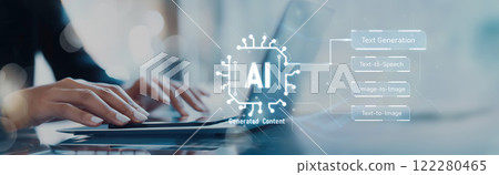 Human interact with AI artificial intelligence brain process generative AI EIDE Human interact with AI artificial intelligence brain process generative AI EIDE 122280465