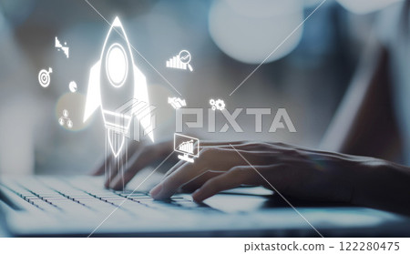 Business growth and startup launch concept EIDE 122280475