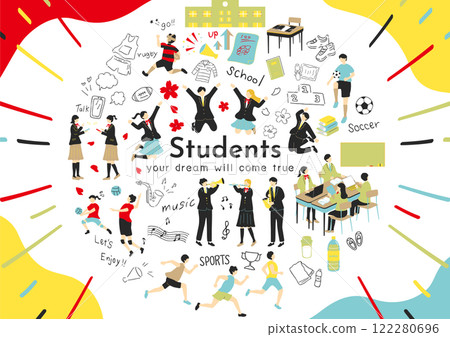 Students enjoying school life 122280696