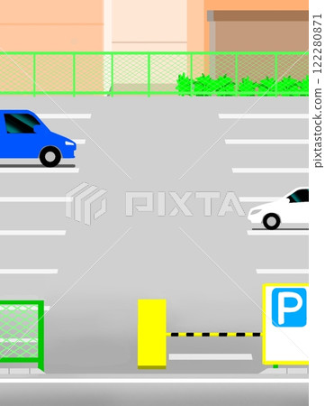 Urban parking lot 122280871