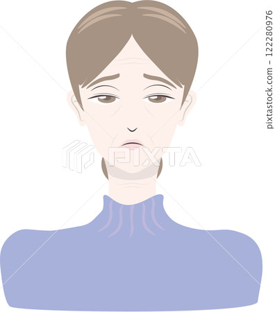 Woman with ptosis 122280976