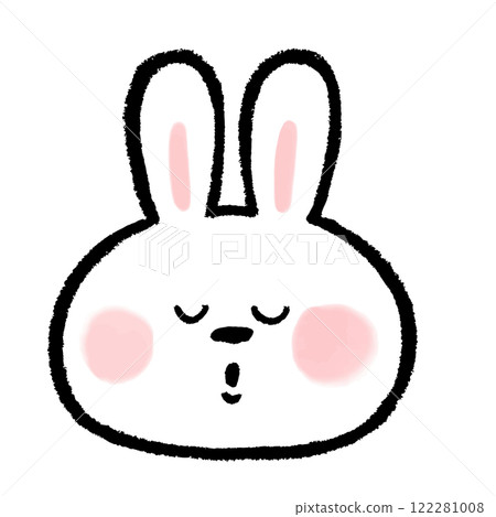 Rabbit face icon with eyes closed Rabbit face icon with eyes closed 122281008