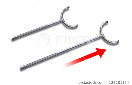 Sasumata (man catcher) on white background 122281354