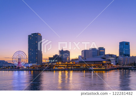 Kobe Harborland evening view magic hour Kobe Harborland evening view magic hour 122281482