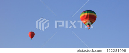 Colorful hot air balloons over Vang Vieng, Laos. Colorful hot air balloons over Vang Vieng, Laos. 122281996
