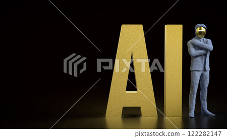 The AI and robot man for technology or it concept 3d Rendering. The AI and robot man for technology or it concept 3d Rendering. 122282147