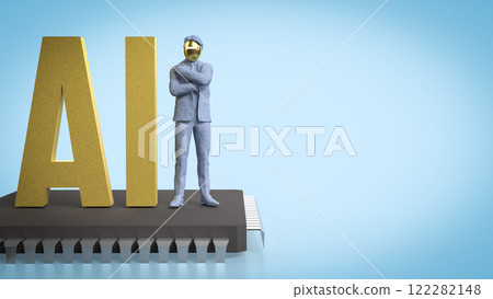 The AI and robot man for technology or it concept 3d Rendering. The AI and robot man for technology or it concept 3d Rendering. 122282148
