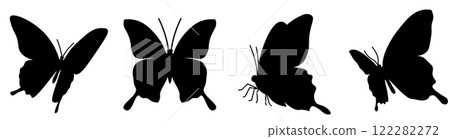 Butterfly silhouette illustration set 122282272