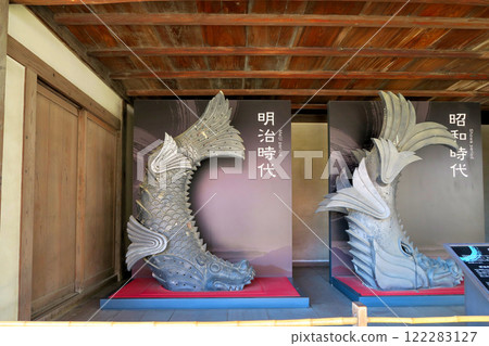 關西/姬路/姬路城內部/城堡展品，裝飾著姬路城/兵庫縣姬路市天守閣的歷史鯱馱 (2) 122283127