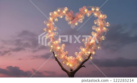 abstract blur and defocused decoration in the form of hearts 122283214