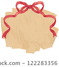 Red ribbon, decorative frame, background material, craft paper style 122283356