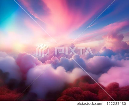 dramatic sunset with clouds dramatic sunset with clouds 122283480