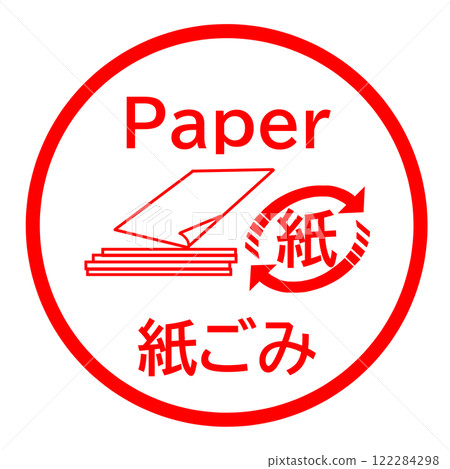 Illustrations with English to help you separate your paper waste 122284298