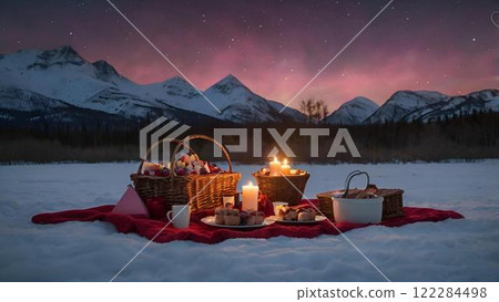 night landscape with a gift in the mountains 122284498