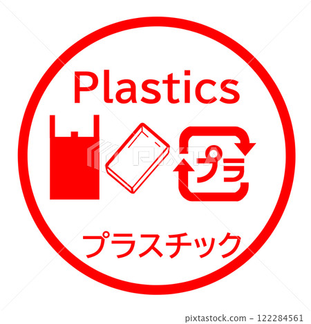 英文插圖幫助分類塑膠垃圾 英文插圖幫助分類塑膠垃圾 122284561