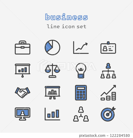 business line vector icon set 122284580