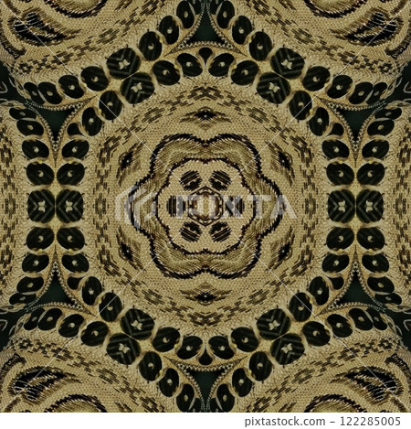 Pakistani ethnic lace texture. Geometric stripe ornament cover photo. Traditional mystic background design. Turkish fashion for floor tiles and carpet. Repeated pattern design for Indian textile print Pakistani ethnic lace texture. Geometric stripe ornament cover photo. Traditional mystic background design. Turkish fashion for floor tiles and carpet. Repeated pattern design for Indian textile print 122285005
