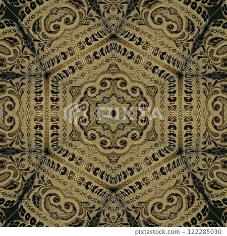 Pakistani ethnic lace texture. Geometric stripe ornament cover photo. Traditional mystic background design. Turkish fashion for floor tiles and carpet. Repeated pattern design for Indian textile print Pakistani ethnic lace texture. Geometric stripe ornament cover photo. Traditional mystic background design. Turkish fashion for floor tiles and carpet. Repeated pattern design for Indian textile print 122285030