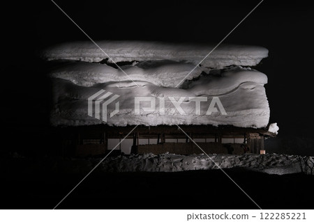 Illuminated houses in Shirakawa-go 122285221