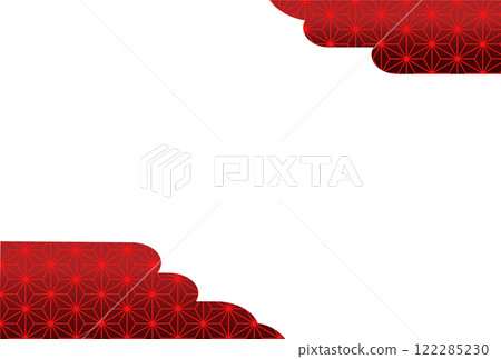 Red hemp leaf pattern cloud-shaped frame Red hemp leaf pattern cloud-shaped frame 122285230