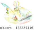 Fairy with a quill pen, watercolor painting 122285316