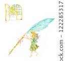 Fairy with a quill pen - Window 122285317