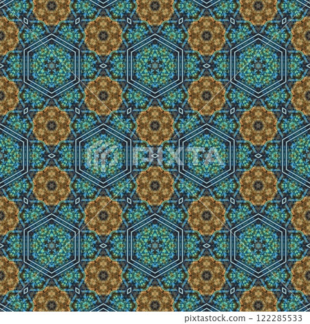 Artistic glossy motifs all over print design. Traditional pattern for throw pillow, rug, carpet, and fabric printing. Modern geometric floral design for textile, tiles, digital paper print 122285533