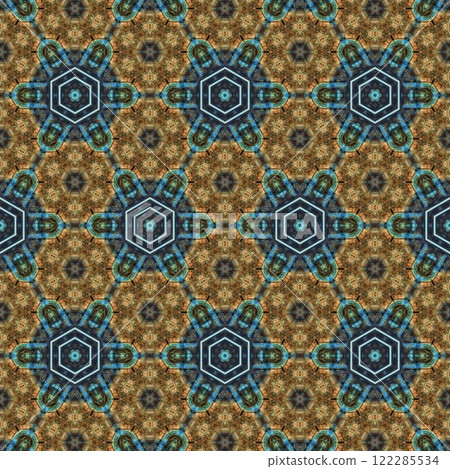 Artistic glossy motifs all over print design. Traditional pattern for throw pillow, rug, carpet, and fabric printing. Modern geometric floral design for textile, tiles, digital paper print 122285534