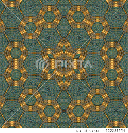 Artistic glossy motifs all over print design. Traditional pattern for throw pillow, rug, carpet, and fabric printing. Modern geometric floral design for textile, tiles, digital paper print 122285554