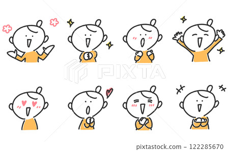 A set of women with various smiles: touching, heart, cheers, sparkling, A set of women with various smiles: touching, heart, cheers, sparkling, 122285670