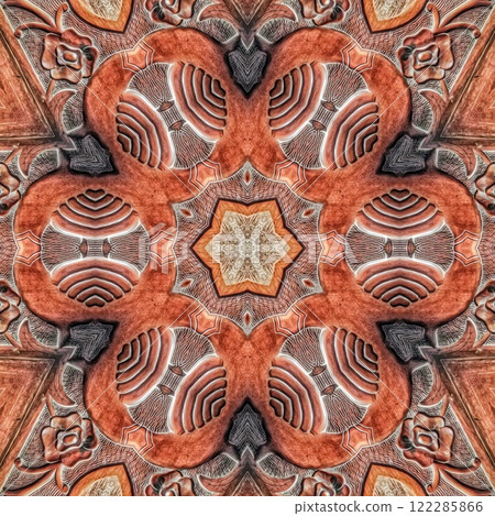 Decorative wooden texture for wall covering. Wood material texture for reed, rug, floor tiles, carpet, fabric, stem, straw, wicker, sisal matting surface printing. Modern wooden frame for decoration 122285866