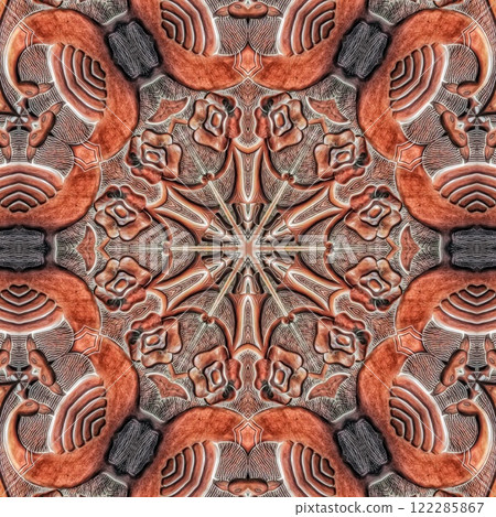 Decorative wooden texture for wall covering. Wood material texture for reed, rug, floor tiles, carpet, fabric, stem, straw, wicker, sisal matting surface printing. Modern wooden frame for decoration 122285867