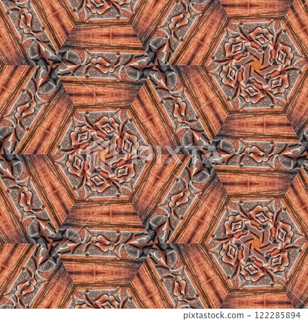 Decorative wooden texture for wall covering. Wood material texture for reed, rug, floor tiles, carpet, fabric, stem, straw, wicker, sisal matting surface printing. Modern wooden frame for decoration Decorative wooden texture for wall covering. Wood material texture for reed, rug, floor tiles, carpet, fabric, stem, straw, wicker, sisal matting surface printing. Modern wooden frame for decoration 122285894
