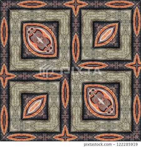 Decorative wooden texture for wall covering. Wood material texture for reed, rug, floor tiles, carpet, fabric, stem, straw, wicker, sisal matting surface printing. Modern wooden frame for decoration 122285919