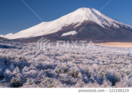 【山梨縣】冬季的富士山和白雪皚皚的山中湖全景平台 【山梨縣】冬季的富士山和白雪皚皚的山中湖全景平台 122286229