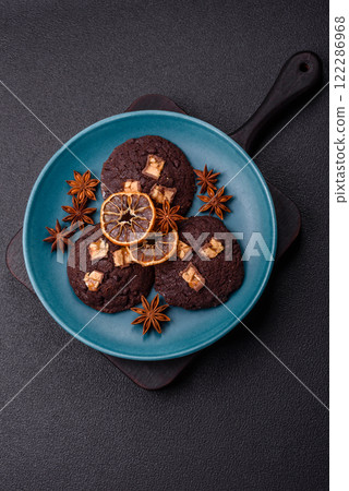 Sweet chocolate cookies made at home 122286968