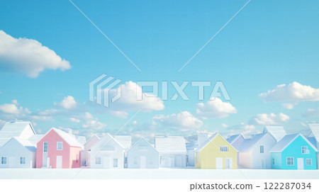 藍天和住宅區 122287034