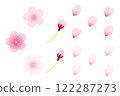 櫻花花瓣插畫素材 122287273