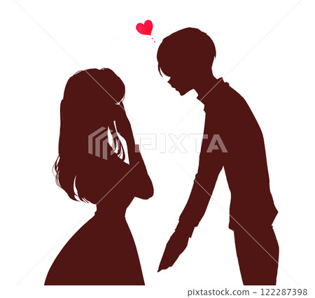 A man confessing his love and a surprised woman - A peaceful shadow play 122287398