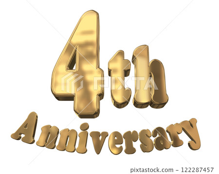 3DCG 人物「4th Anniversary/4th Anniversary 標記閃光」金色、金色 122287457
