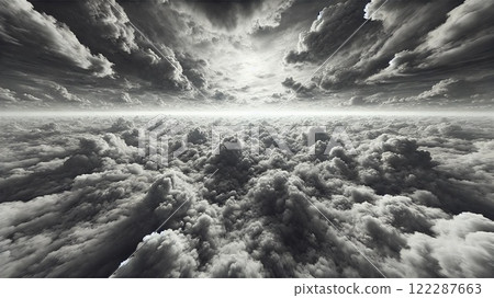 壯觀的黑白雲海景觀 122287663