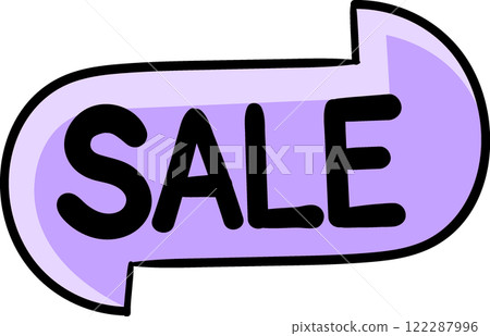 Bold Purple Sale Ribbon Banner for Promotional Use 122287996