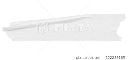White adhesive paper tape isolated on white background 122288165