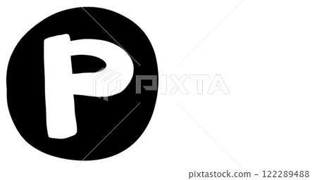 P Alphabet Hand Drawn Style And Monochrome Design Font Design 122289488