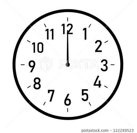 Simple clock illustration (12 o'clock) Simple clock illustration (12 o'clock) 122289523