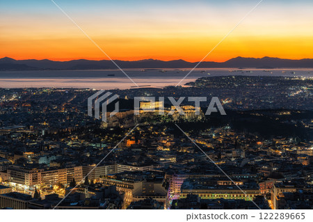 Sunset View over Athens and Acropolis 122289665