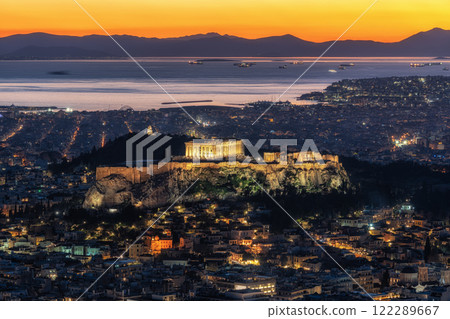 Sunset View over Athens and Acropolis 122289667